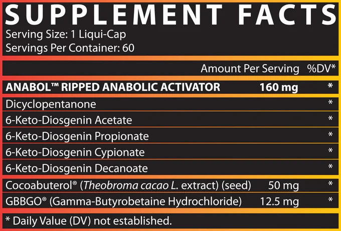 Anabol Hardcore Ripped 60 Liquid Caps by Nutrex Research
