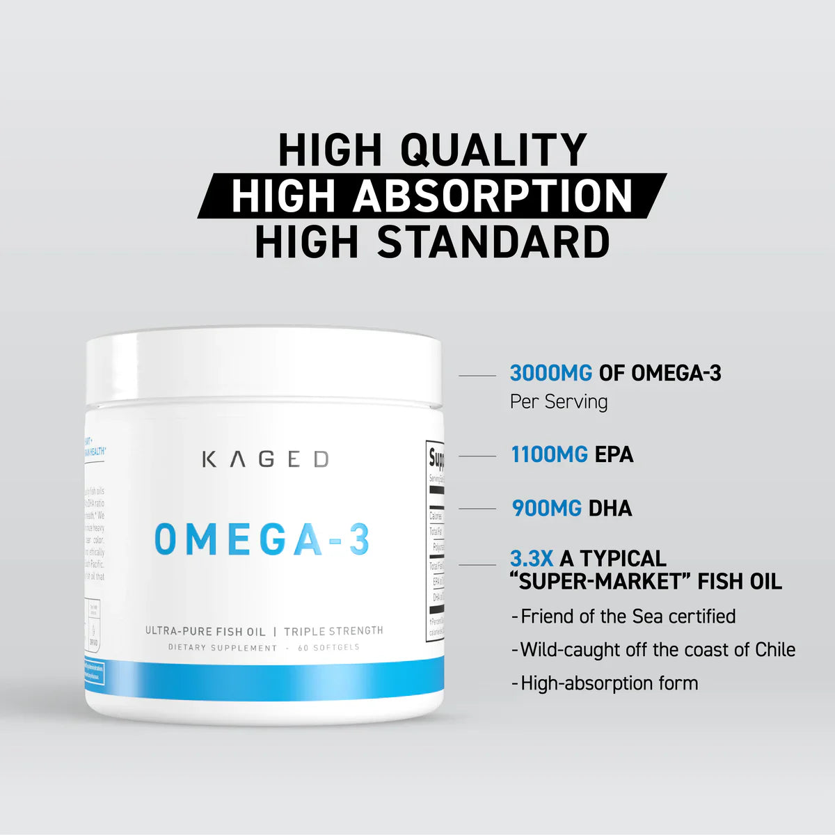 KAGED OMEGA 3 - 60 Capsules
